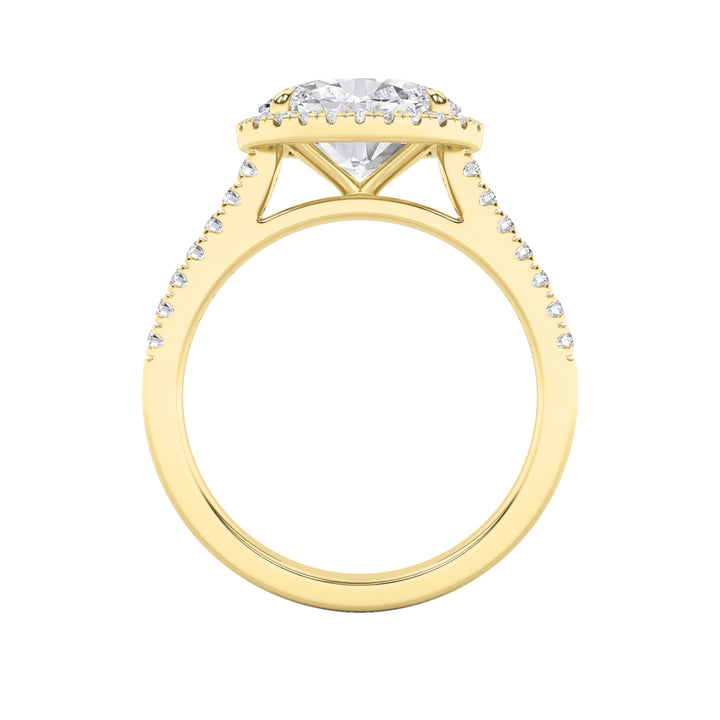 2CTW Oval Shaped Lab Grown Diamond (F/VS) East West Accented Solitaire Ring in 14K Gold