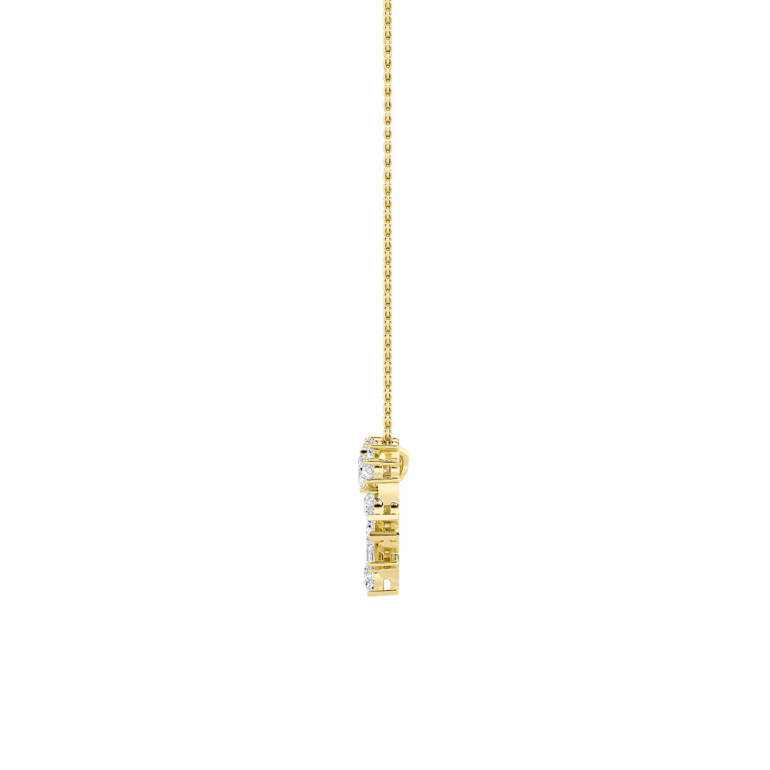 2.5Cttw Emerald Shaped Lab Grown Diamond (F/VS) Heart Shaped Pendant in 14K Gold