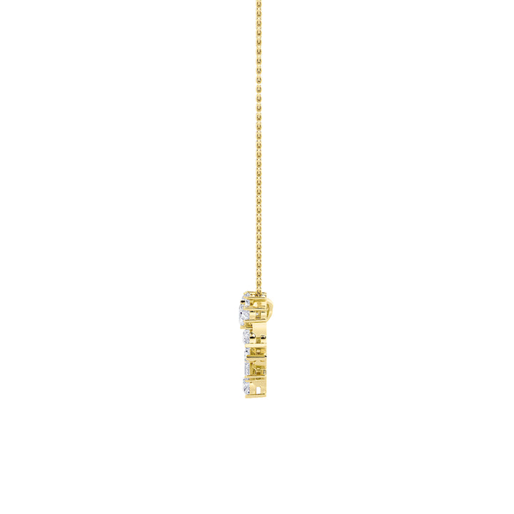2.5Cttw Emerald Shaped Lab Grown Diamond (F/VS) Heart Shaped Pendant in 14K Gold