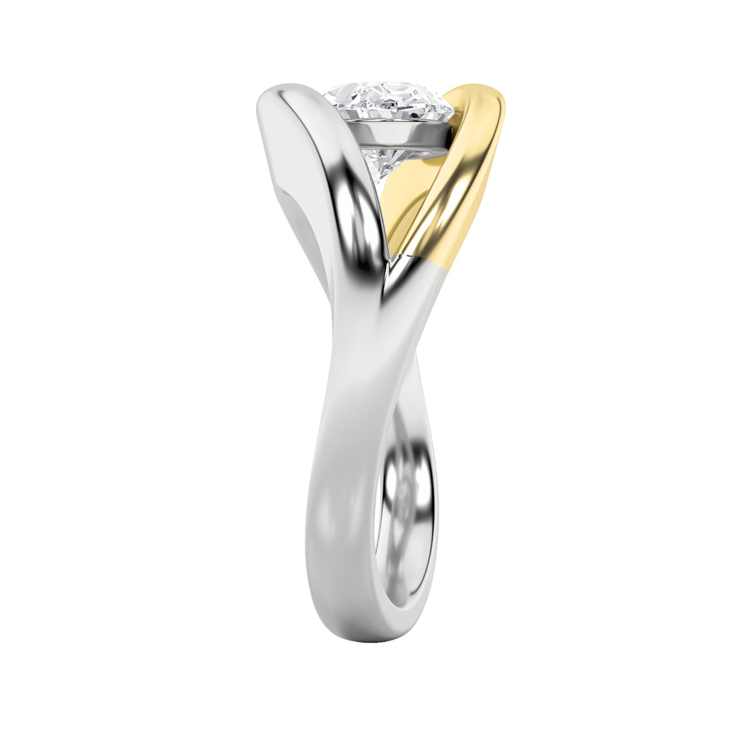 1.5Cttw Oval Shaped Lab Grown Diamond (F/VS) EastWest Solitaire Ring in 14K Gold