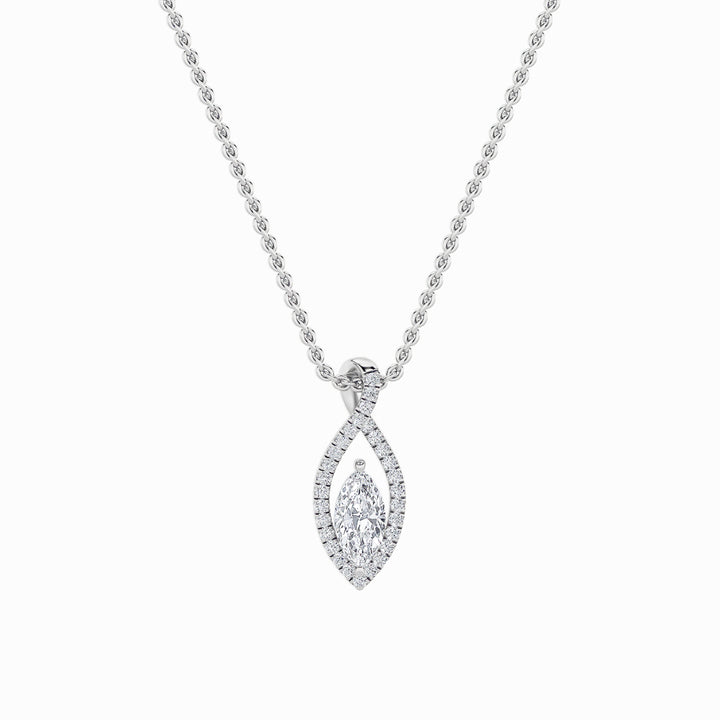 1.25CTW Marquise Shaped Lab Grown Diamond (F/VS) Heart Shaped Pendant in 14K Gold