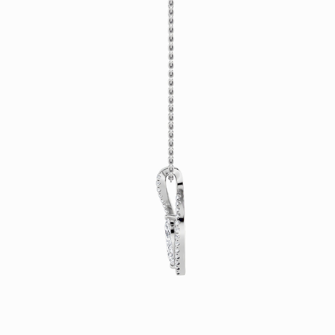 1.25CTW Marquise Shaped Lab Grown Diamond (F/VS) Heart Shaped Pendant in 14K Gold