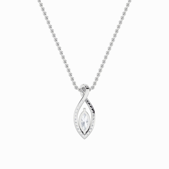 1.25CTW Marquise Shaped Lab Grown Diamond (F/VS) Heart Shaped Pendant in 14K Gold