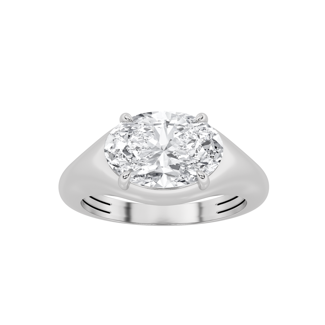 14KW 2ct Lab Diamond Oval Solitaire Ring Sz 7