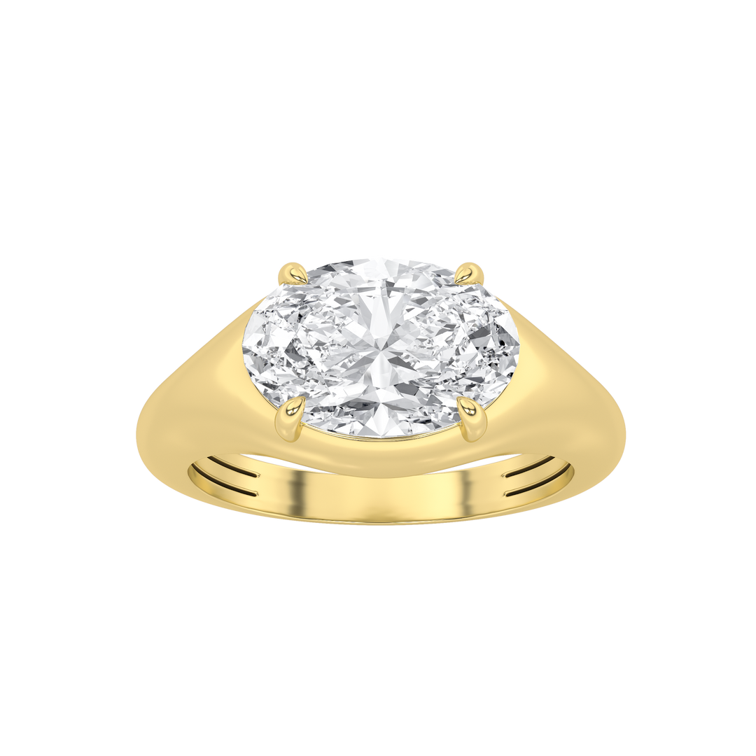 14KY 2ct Lab Oval Diamond Solitaire Engagement Ring