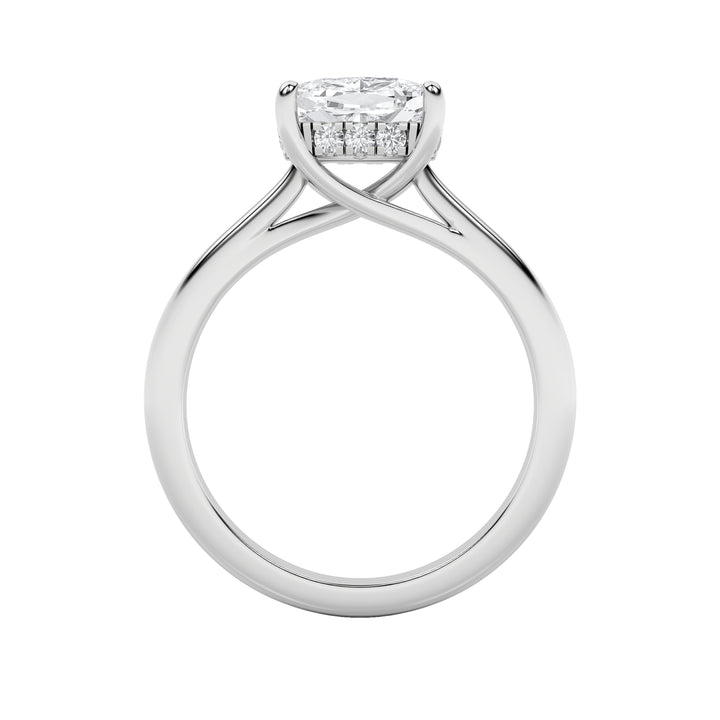 1.5CTW Elongated Cushion Shaped Lab Grown Diamond (F/VS) East West Solitaire Ring in 14K Gold