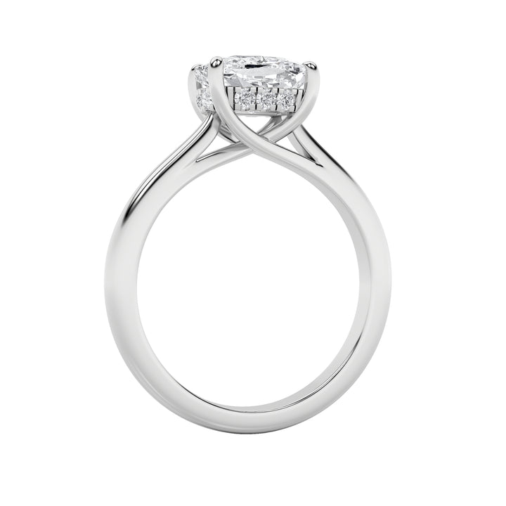 1.5CTW Elongated Cushion Shaped Lab Grown Diamond (F/VS) East West Solitaire Ring in 14K Gold