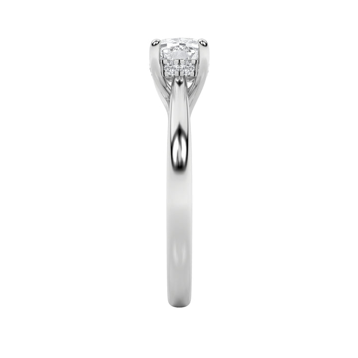 1.5CTW Elongated Cushion Shaped Lab Grown Diamond (F/VS) East West Solitaire Ring in 14K Gold