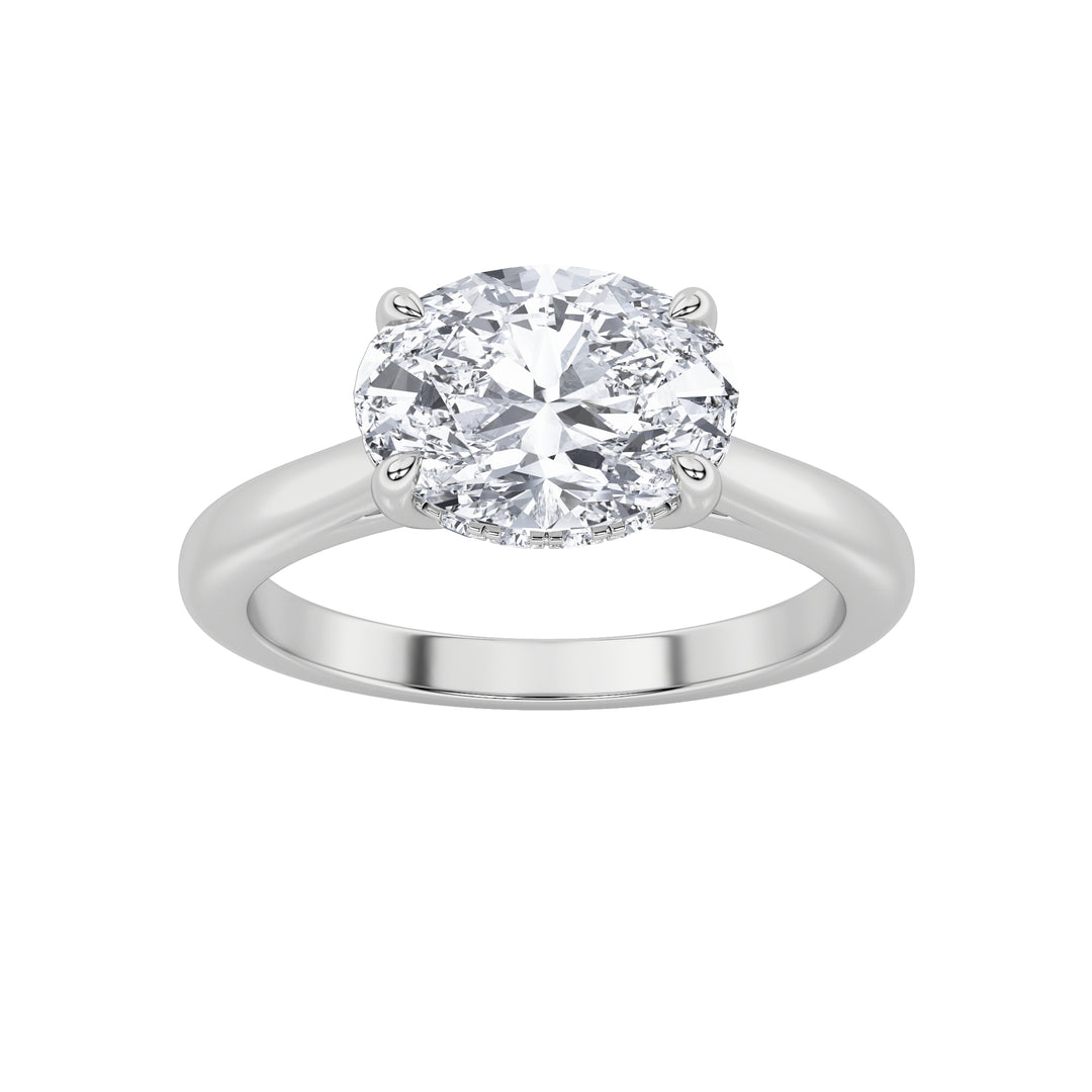 14KW 1.5ct Lab Oval Diamond Solitaire Engagement Ring
