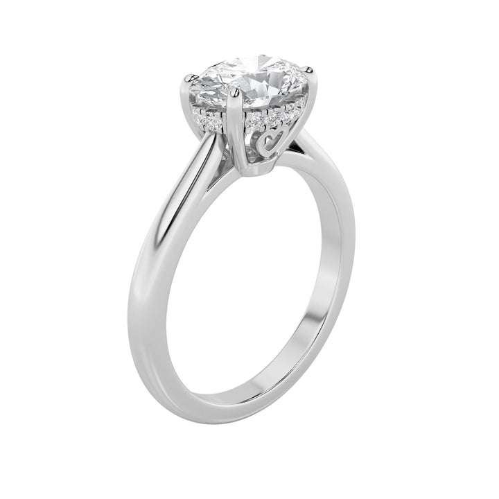 1.5CTW Oval Shaped Lab Grown Diamond (F/VS) East West Solitaire Ring in 14K Gold
