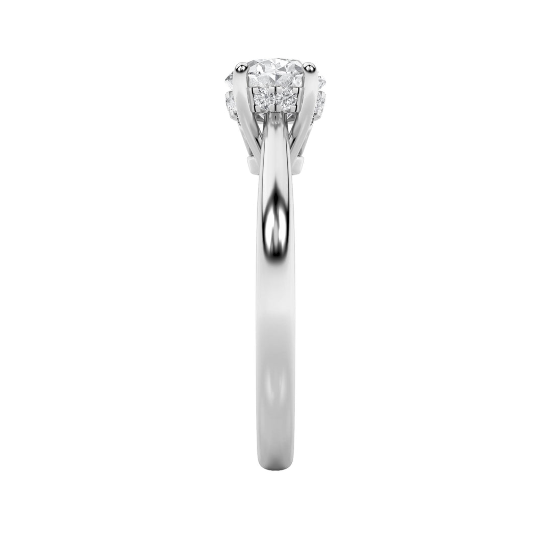 1.5CTW Oval Shaped Lab Grown Diamond (F/VS) East West Solitaire Ring in 14K Gold