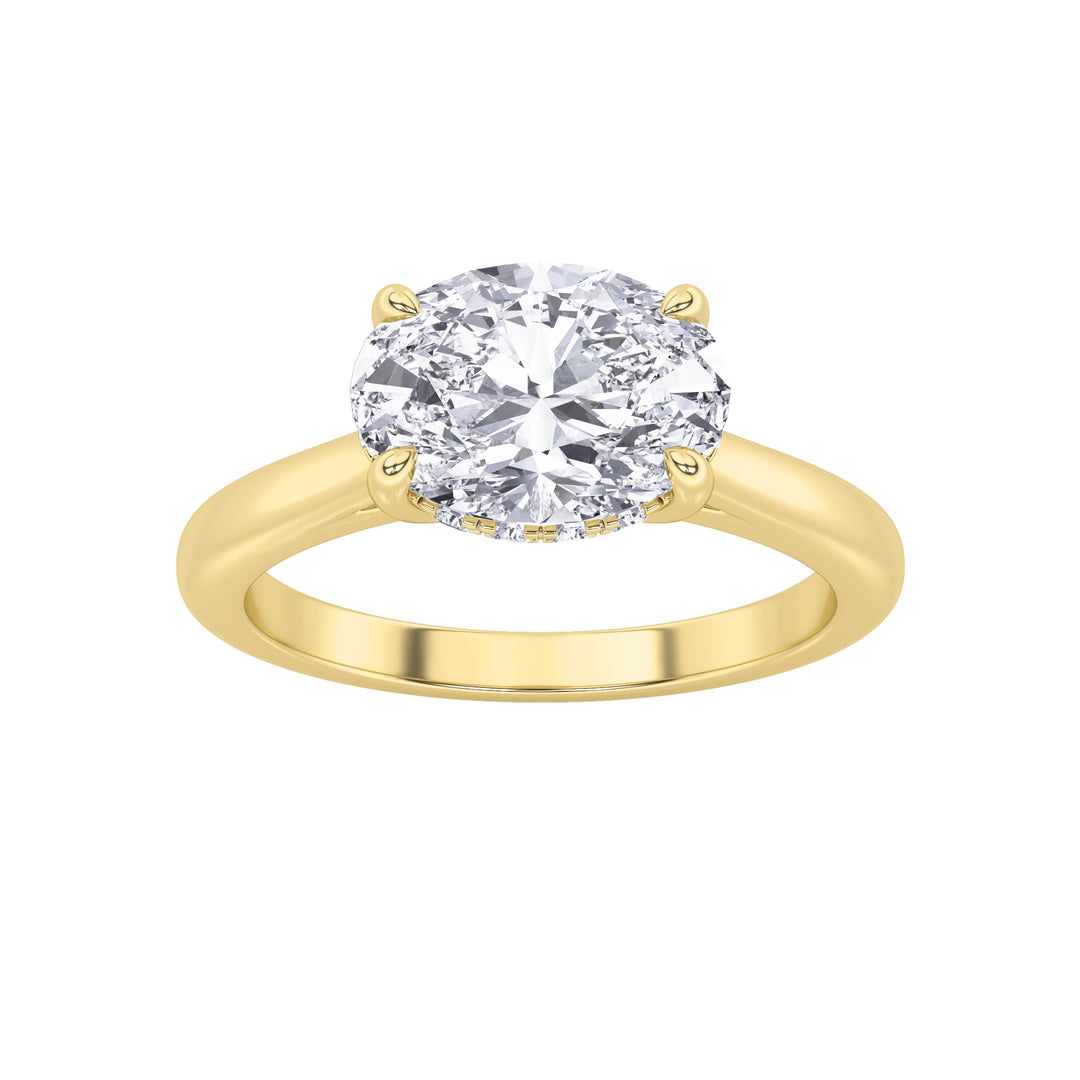 14KY 1.5CT Lab Diamond Oval Solitaire Engagement Ring
