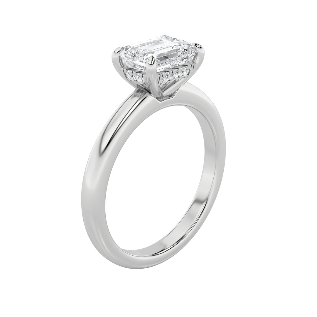 1.5CTW Emerald Shaped Lab Grown Diamond (F/VS) East West Solitaire Ring in 14K Gold