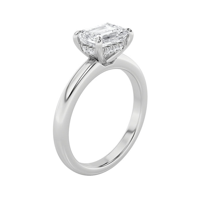 1.5CTW Emerald Shaped Lab Grown Diamond (F/VS) East West Solitaire Ring in 14K Gold