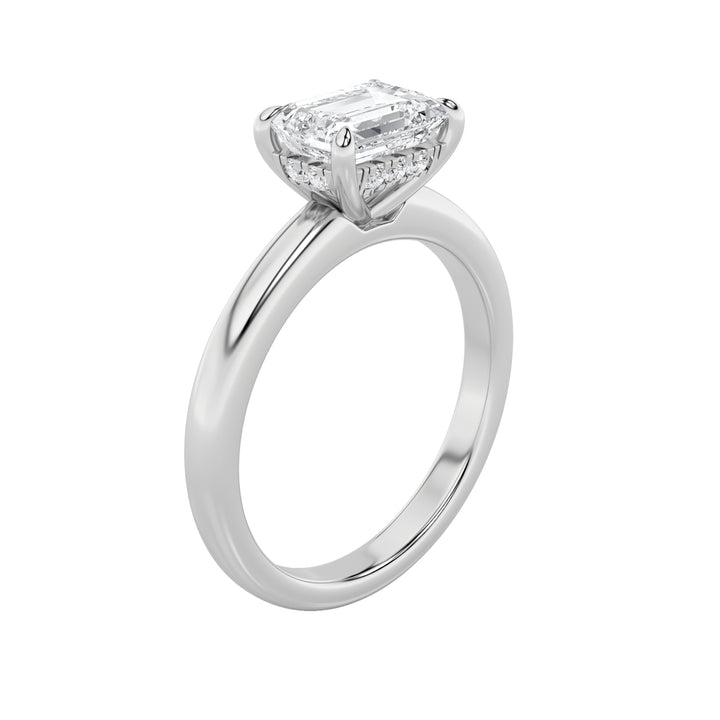 1.5CTW Emerald Shaped Lab Grown Diamond (F/VS) East West Solitaire Ring in 14K Gold