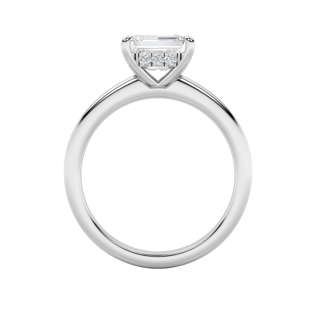 1.5CTW Emerald Shaped Lab Grown Diamond (F/VS) East West Solitaire Ring in 14K Gold