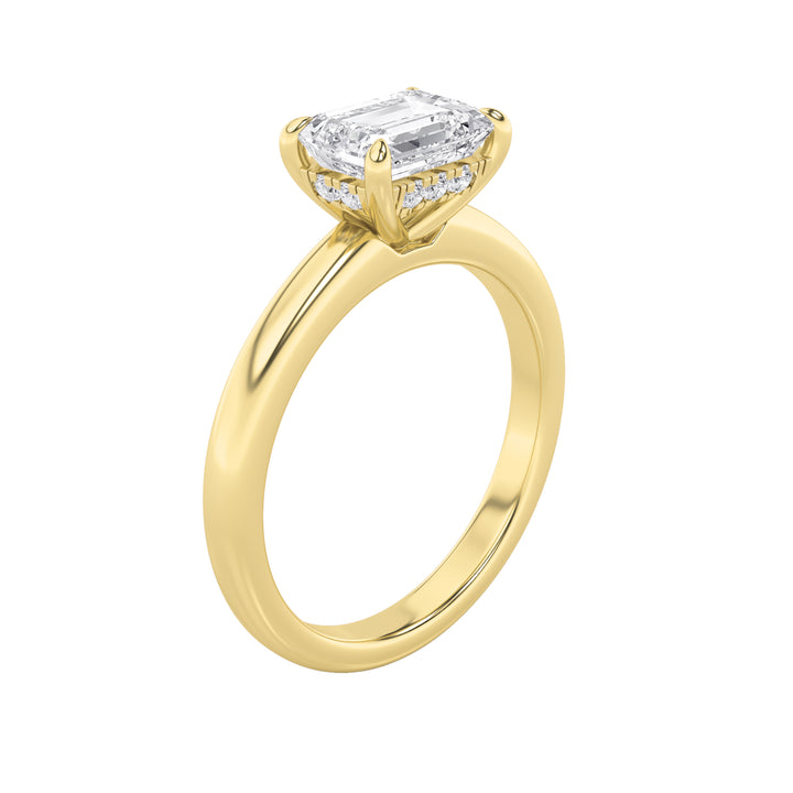 1.5CTW Emerald Shaped Lab Grown Diamond (F/VS) East West Solitaire Ring in 14K Gold