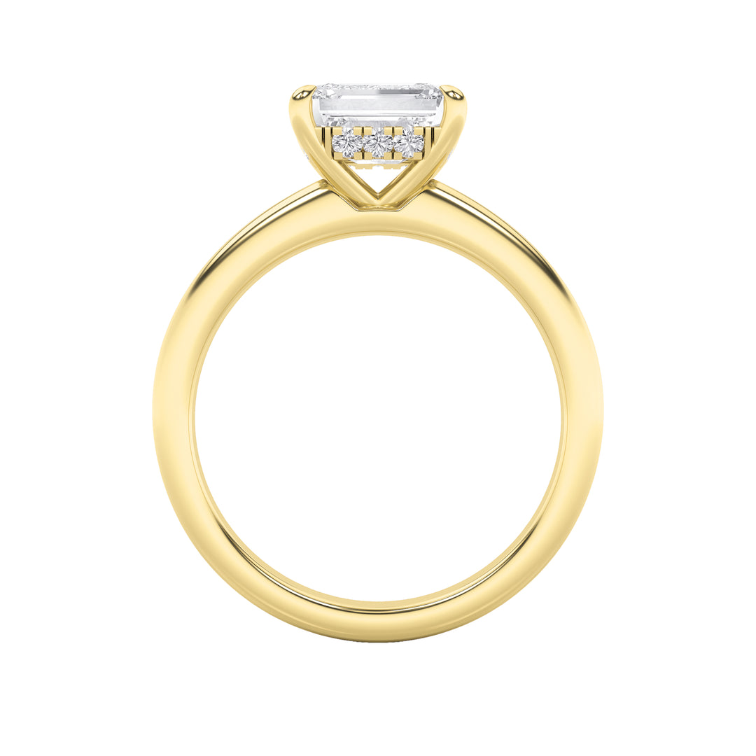 1.5CTW Emerald Shaped Lab Grown Diamond (F/VS) East West Solitaire Ring in 14K Gold