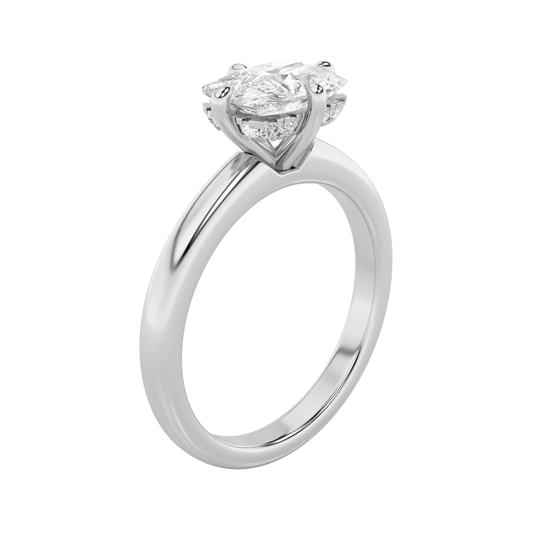 1.5CTW Elongated Cushion Shaped Lab Grown Diamond (F/VS) East West Solitaire Ring in 14K Gold
