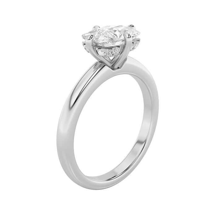 1.5CTW Elongated Cushion Shaped Lab Grown Diamond (F/VS) East West Solitaire Ring in 14K Gold