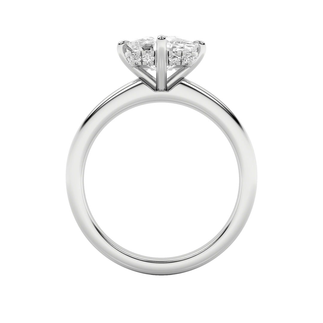 1.5CTW Elongated Cushion Shaped Lab Grown Diamond (F/VS) East West Solitaire Ring in 14K Gold