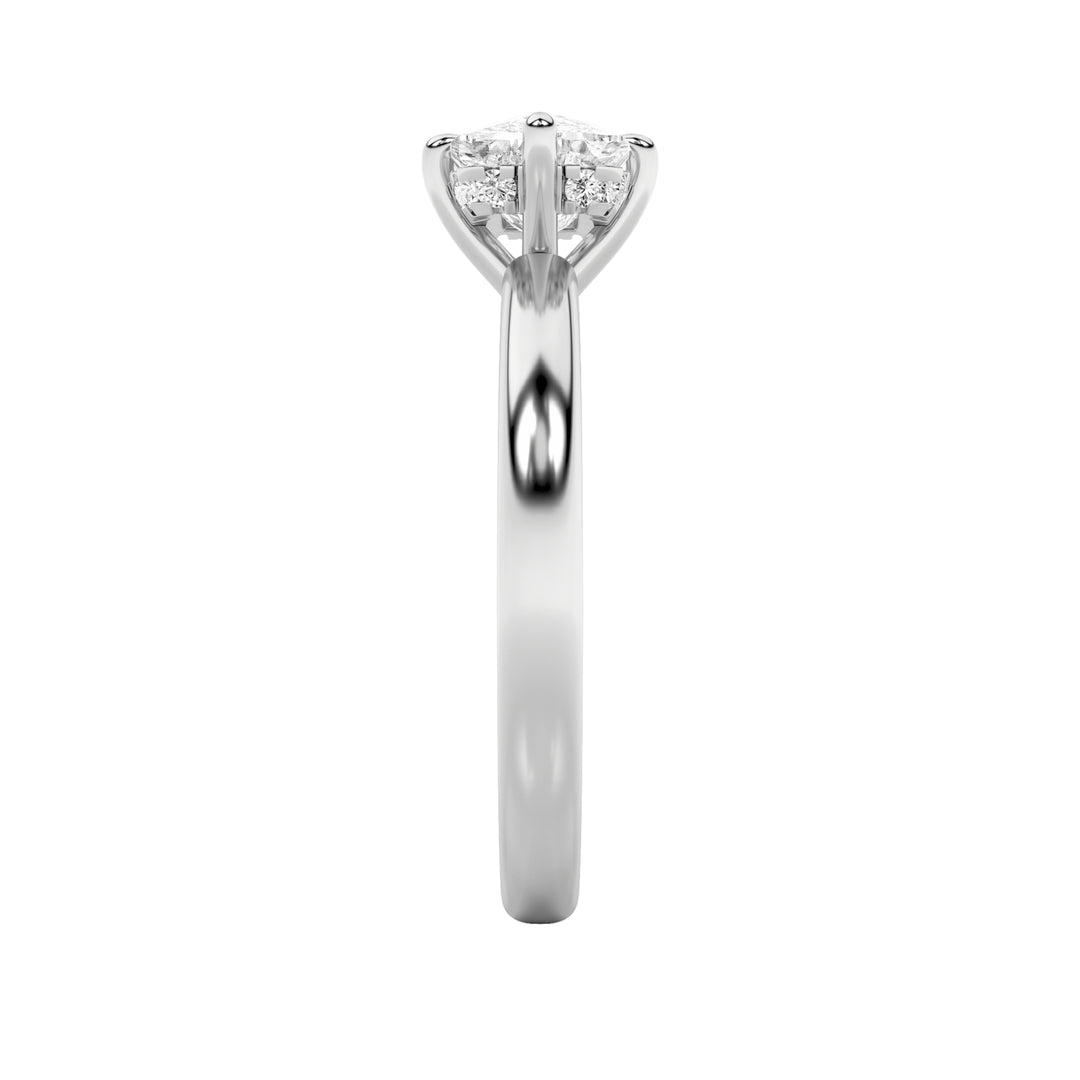 1.5CTW Elongated Cushion Shaped Lab Grown Diamond (F/VS) East West Solitaire Ring in 14K Gold