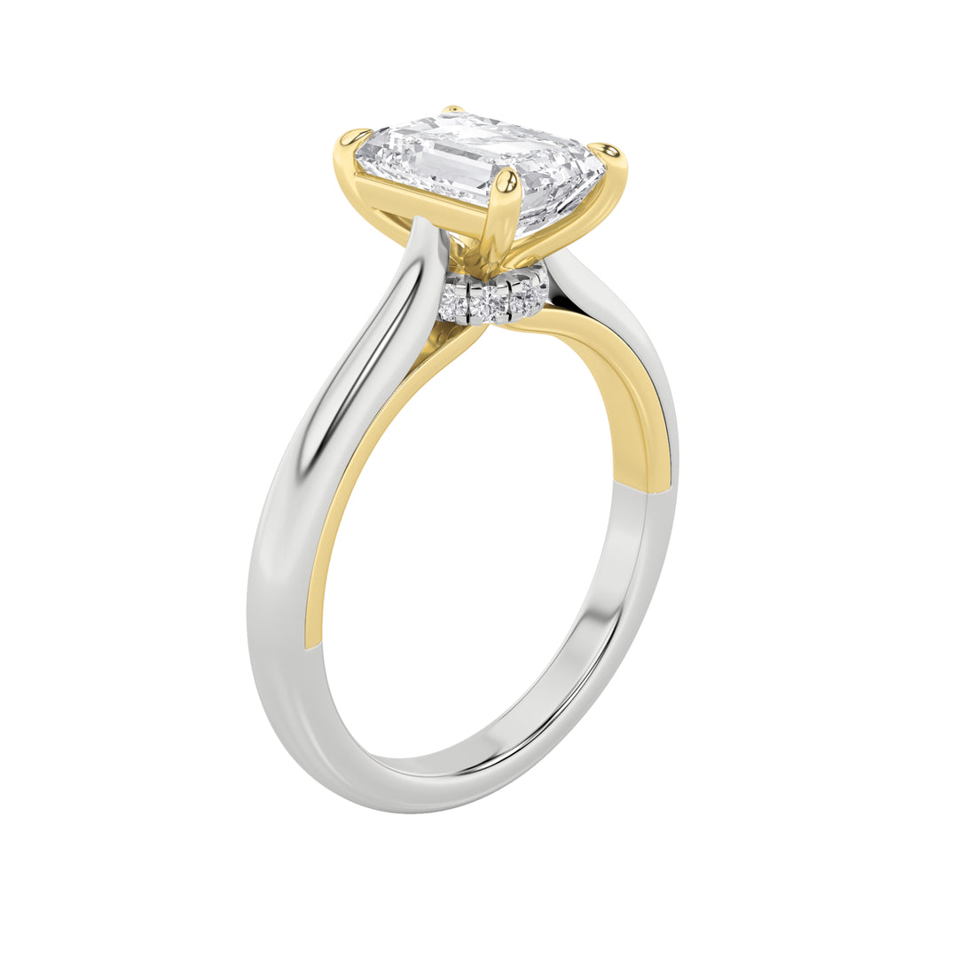 2CTW Emerald Shaped Lab Grown Diamond (F/VS) Solitaire Engagement Ring in 14K Gold