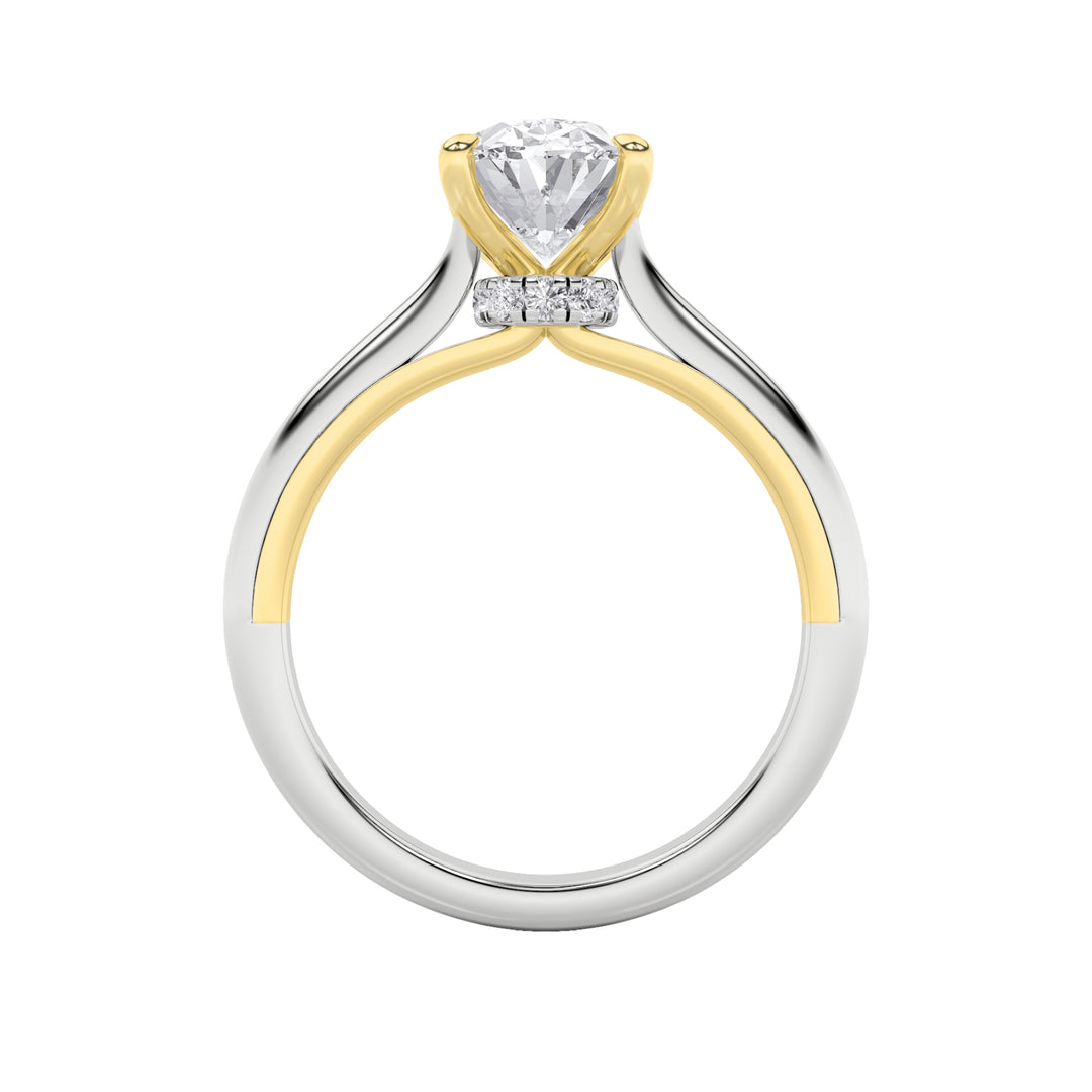 2CTW Oval Shaped Lab Grown Diamond (F/VS) Solitaire Engagement Ring in 14K Gold