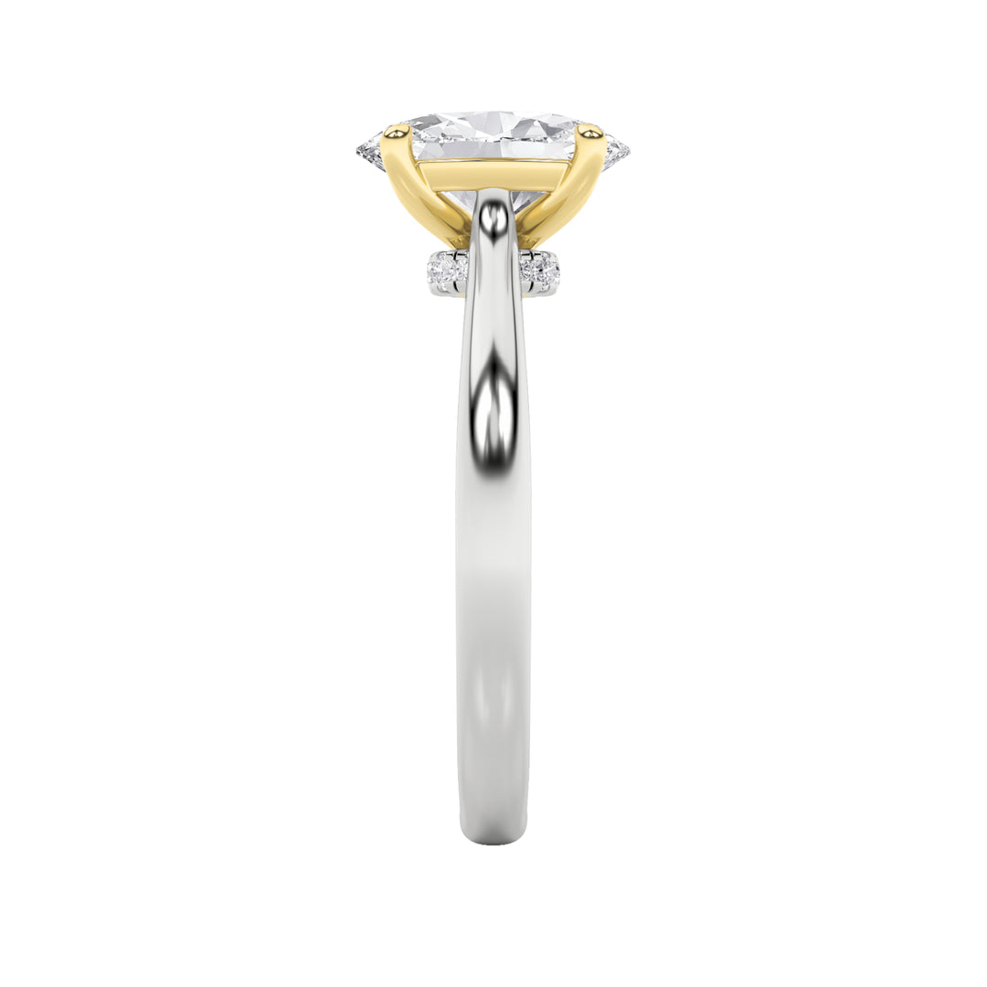2CTW Oval Shaped Lab Grown Diamond (F/VS) Solitaire Engagement Ring in 14K Gold