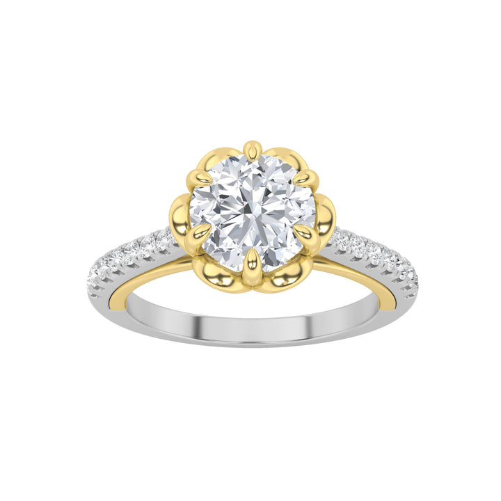 1.5CTW Round Shaped Lab Grown Diamond (F/VS) Solitaire Engagement Ring in 14K Gold