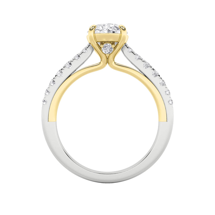 2CTW Oval Shaped Lab Grown Diamond (F/VS) Solitaire Engagement Ring in 14K Gold