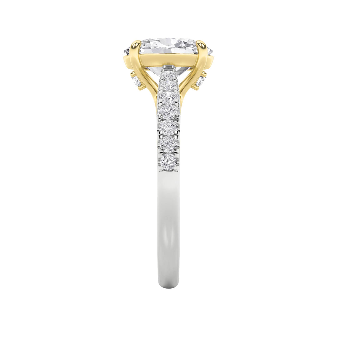 2CTW Oval Shaped Lab Grown Diamond (F/VS) Solitaire Engagement Ring in 14K Gold