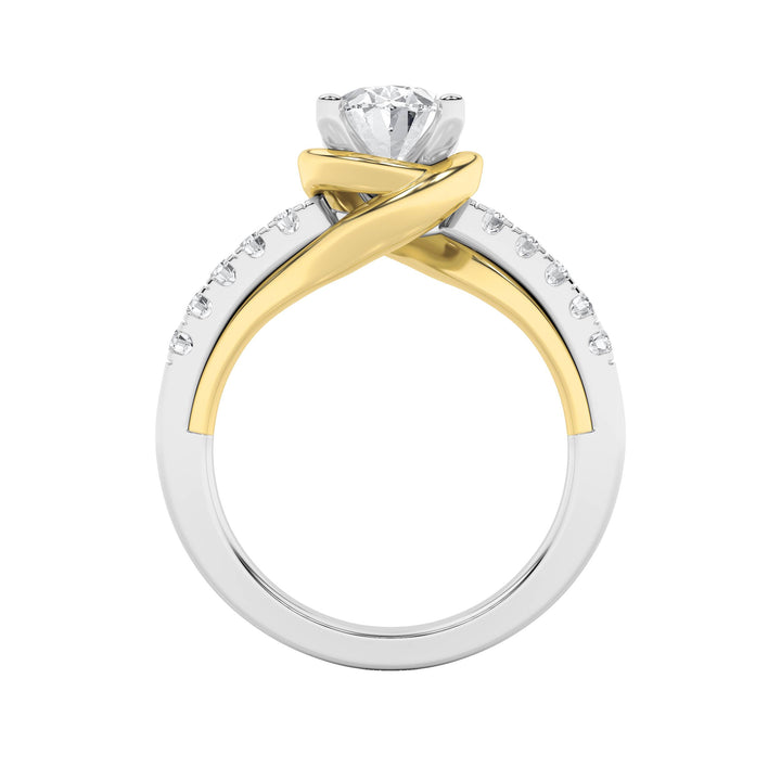 2Cttw Oval Shaped Lab Grown Diamond (F/VS) Solitaire Engagement Ring in 14K Gold