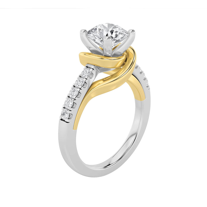 2Cttw Round Shaped Lab Grown Diamond (F/VS)  Ringin 14K Gold