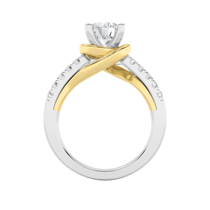 2Cttw Round Shaped Lab Grown Diamond (F/VS)  Ringin 14K Gold