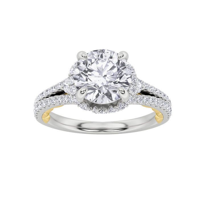 2Cttw Round Shaped Lab Grown Diamond (F/VS) Solitaire Engagement Ring in 14K Gold