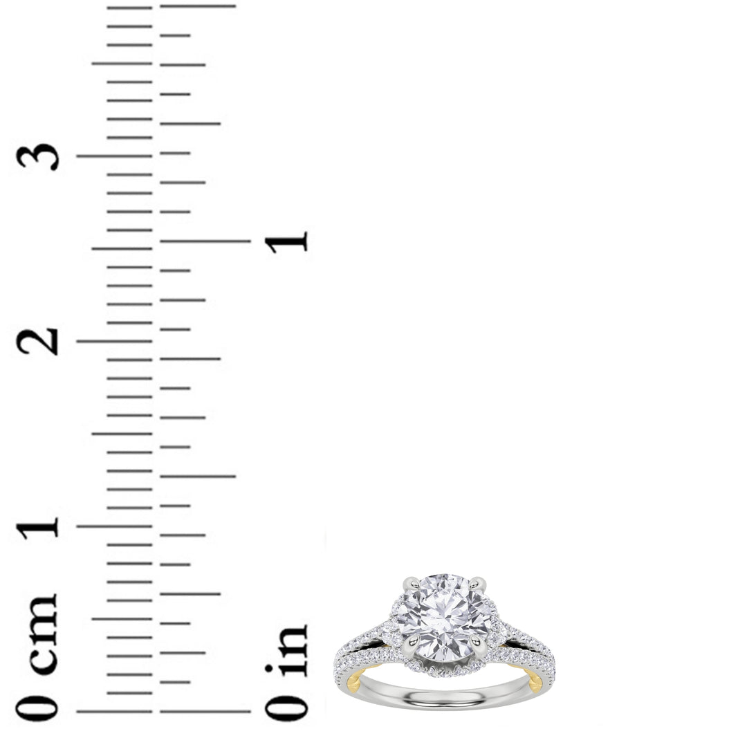 2Cttw Round Shaped Lab Grown Diamond (F/VS) Solitaire Engagement Ring in 14K Gold