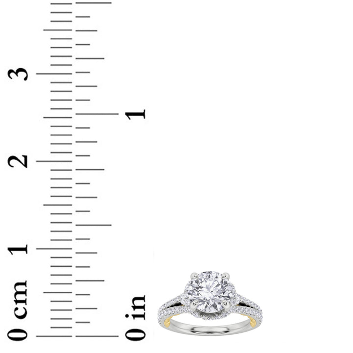 2Cttw Round Shaped Lab Grown Diamond (F/VS) Solitaire Engagement Ring in 14K Gold