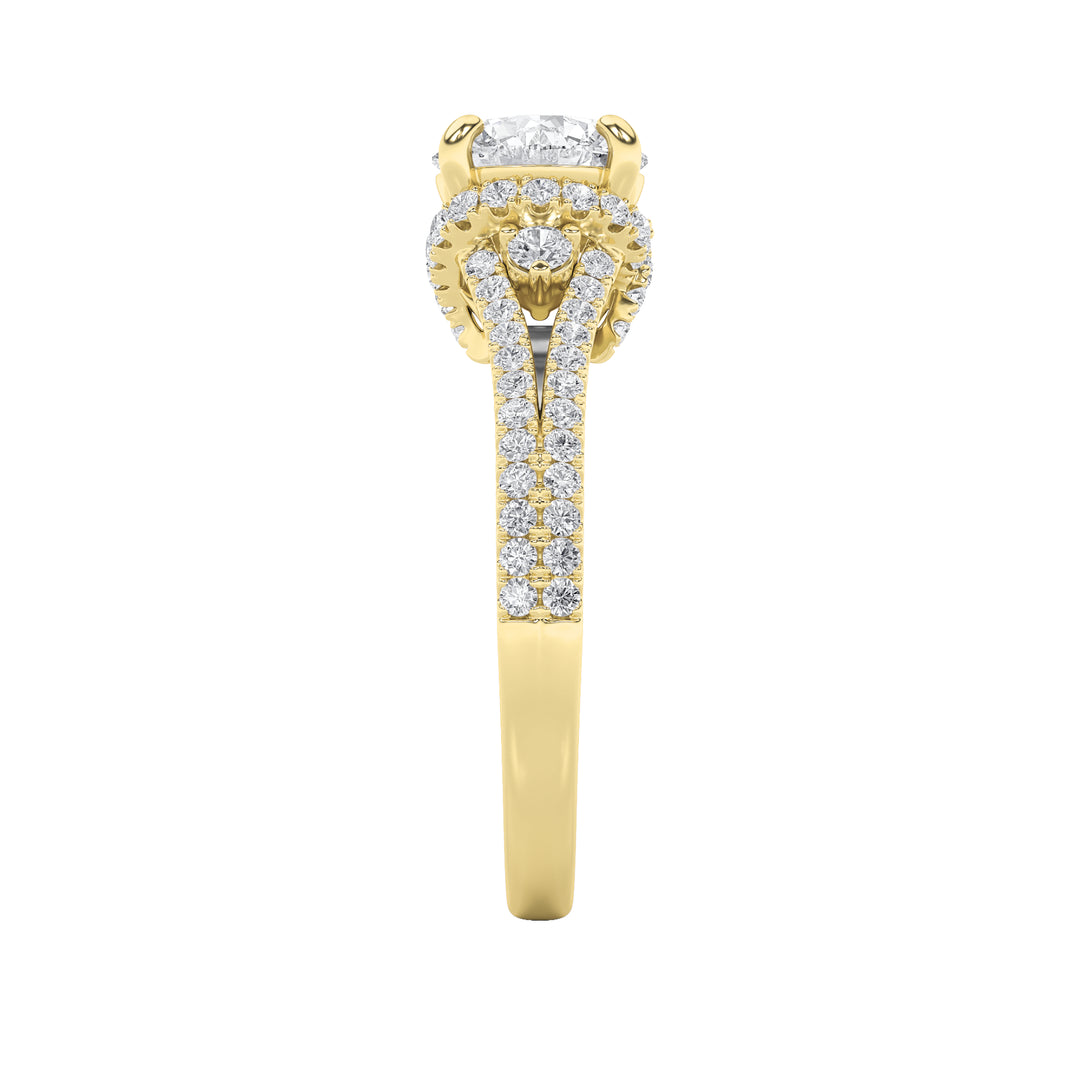 2Cttw Round Shaped Lab Grown Diamond (F/VS) Solitaire Engagement Ring in 14K Gold