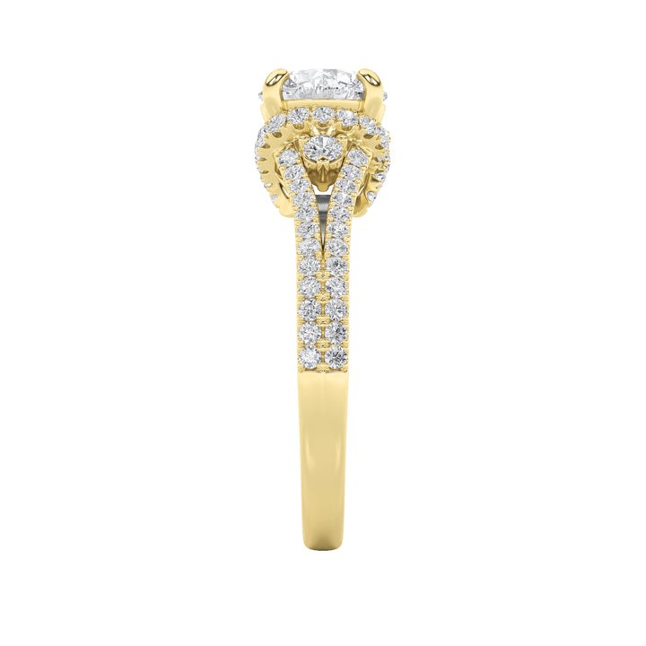 2Cttw Round Shaped Lab Grown Diamond (F/VS) Solitaire Engagement Ring in 14K Gold