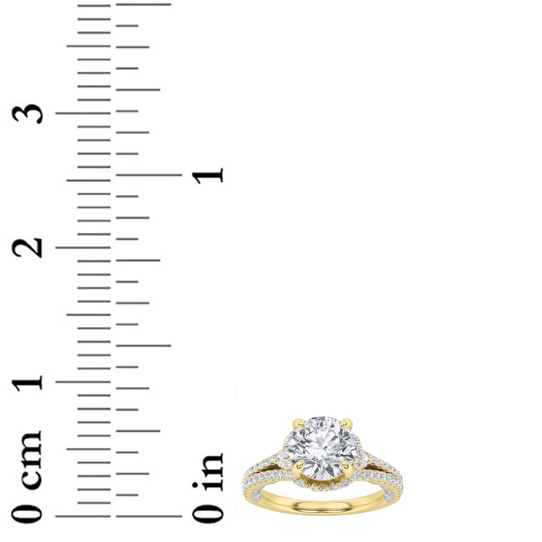 2Cttw Round Shaped Lab Grown Diamond (F/VS) Solitaire Engagement Ring in 14K Gold