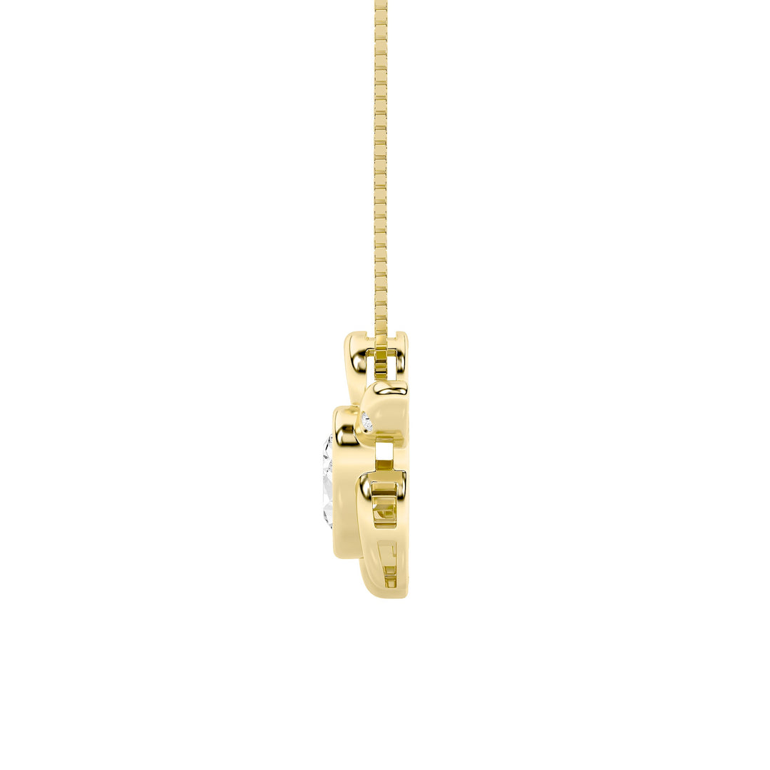 0CTW Oval Shaped Lab Grown Diamond (G/VS) Necklace in Silver|18K Yellow Gold