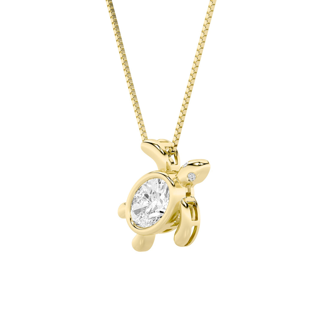 0CTW Oval Shaped Lab Grown Diamond (G/VS) Necklace in Silver|18K Yellow Gold