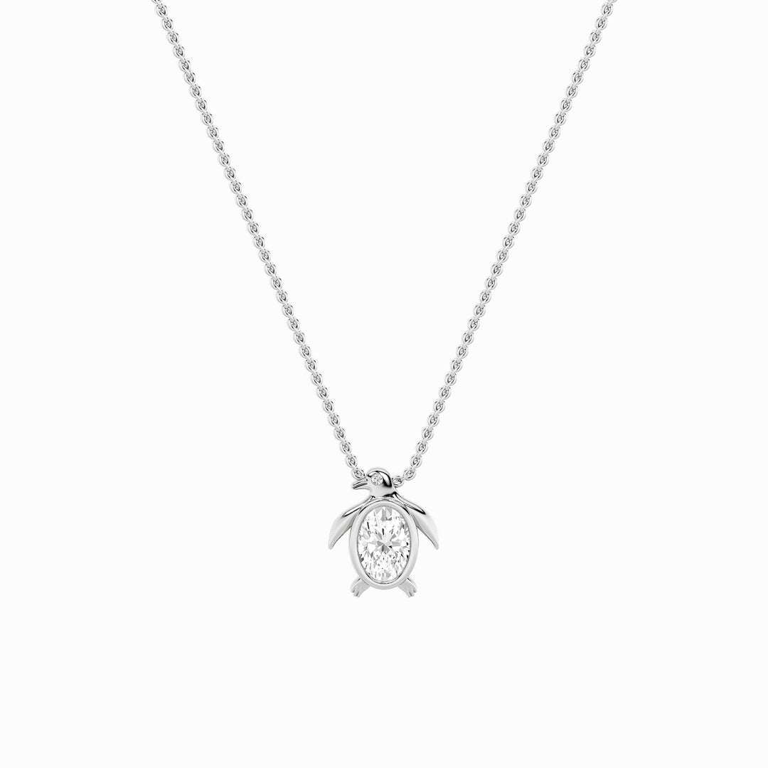 1CTW Oval Shaped Lab Grown Diamond (F/VS)  Pendant in 14K Gold