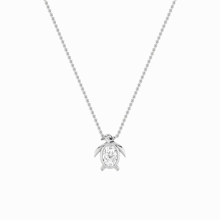 1CTW Oval Shaped Lab Grown Diamond (F/VS)  Pendant in 14K Gold