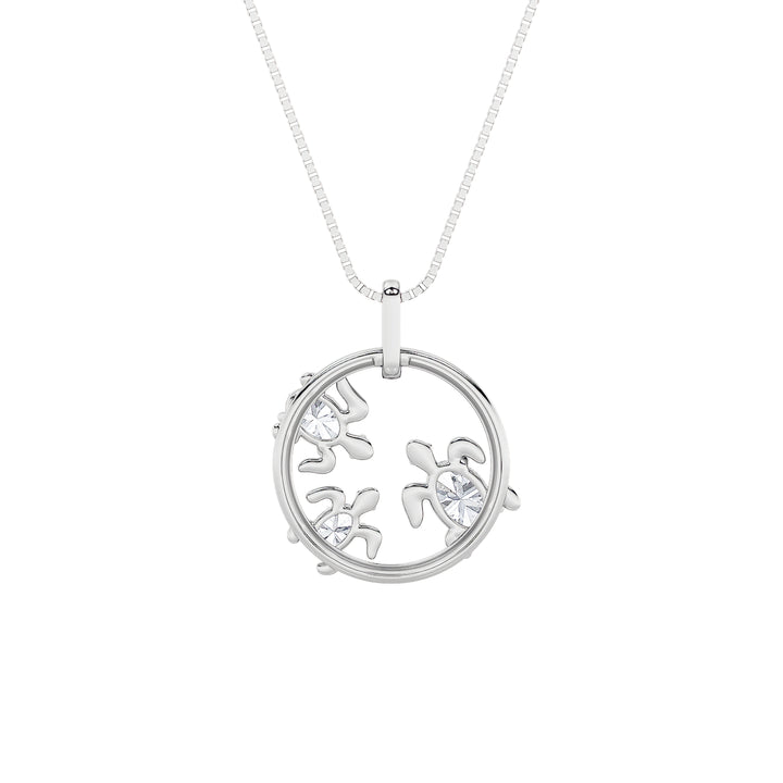 2Cttw Oval Shaped Lab Grown Diamond (F/VS) Baby Turtle Pendant in 14K Gold