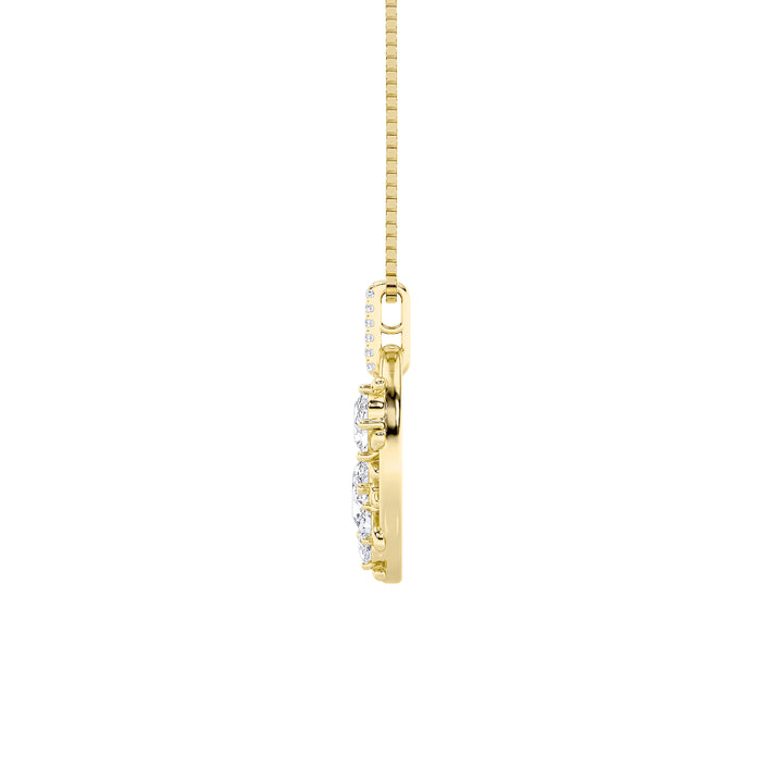2Cttw Oval Shaped Lab Grown Diamond (F/VS) Baby Turtle Pendant in 14K Gold