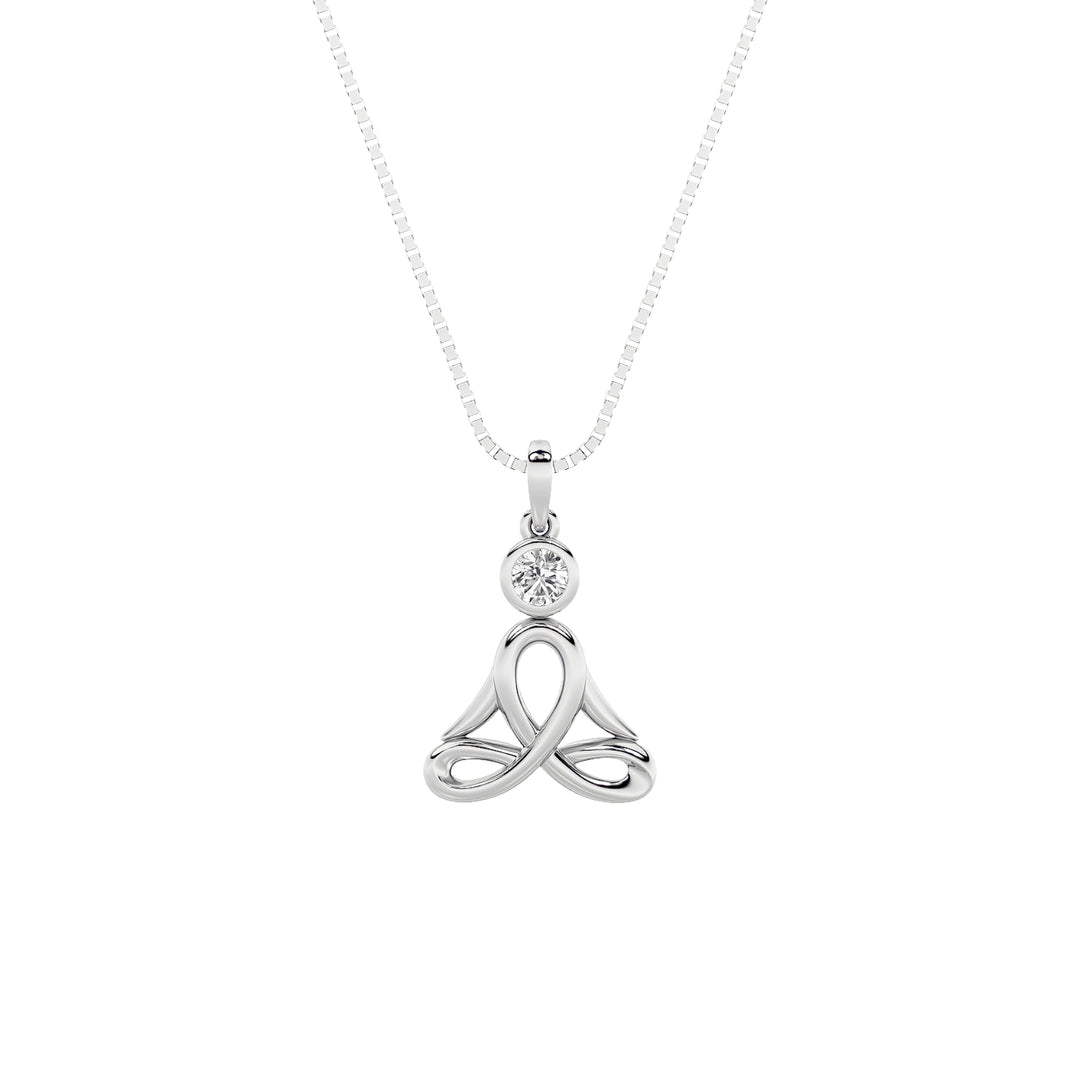 0.2CTW Round Shaped Lab Grown Diamond (F/VS) Necklace in 14K White Gold