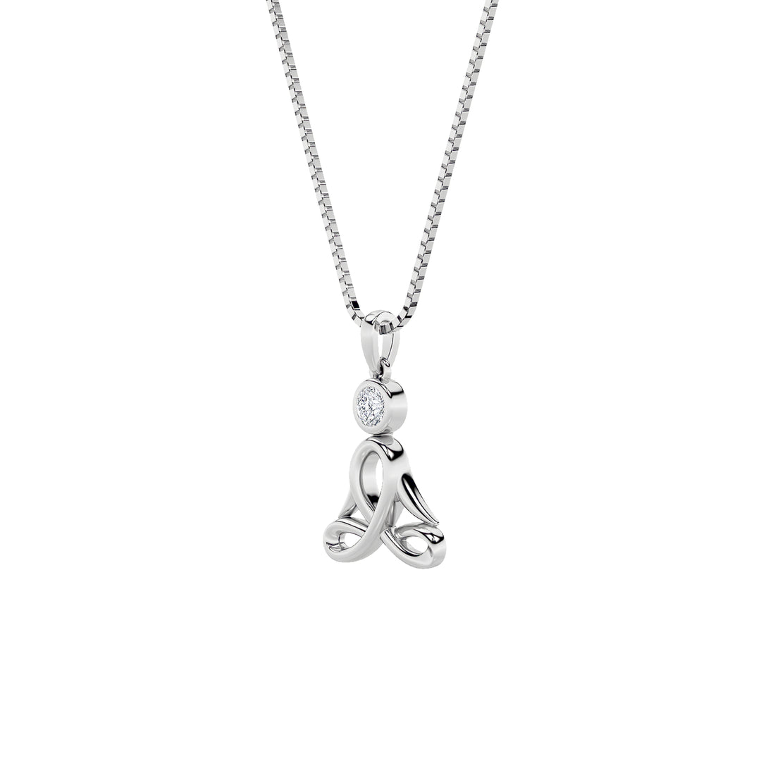 0.2CTW Round Shaped Lab Grown Diamond (F/VS) Necklace in 14K White Gold