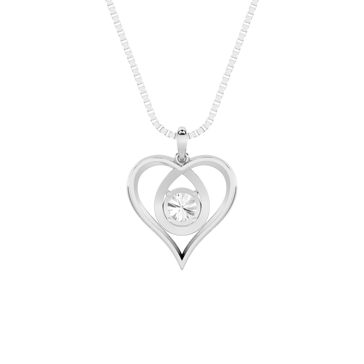 1.5Cttw Round Shaped Lab Grown Diamond (F/VS) Heart Shaped Pendant in 14K Gold